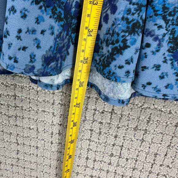 Tuckernuck Mini Dress Womens XL Blue Designer Floral Long Sleeve Ruffle Hem NWT - Picture 9 of 13